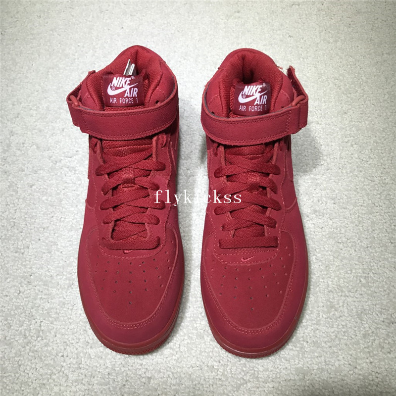 Nike Air Force 1 High Top Mid Gym Red Suede